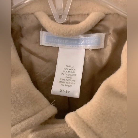 Janie and Jack Cashmere Jacket Tan, Toddler 2T-3T, Barely worn, Excellent Cond. - Picture 3 of 7